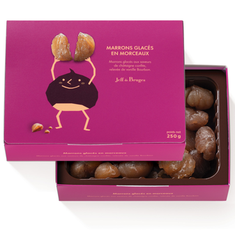 Ballotin Jeff De Bruges contenant 250g de marrons glacés en morceaux