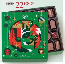 Ballotin Jeff de Bruges contenant 500g  de chocolats au LAIT